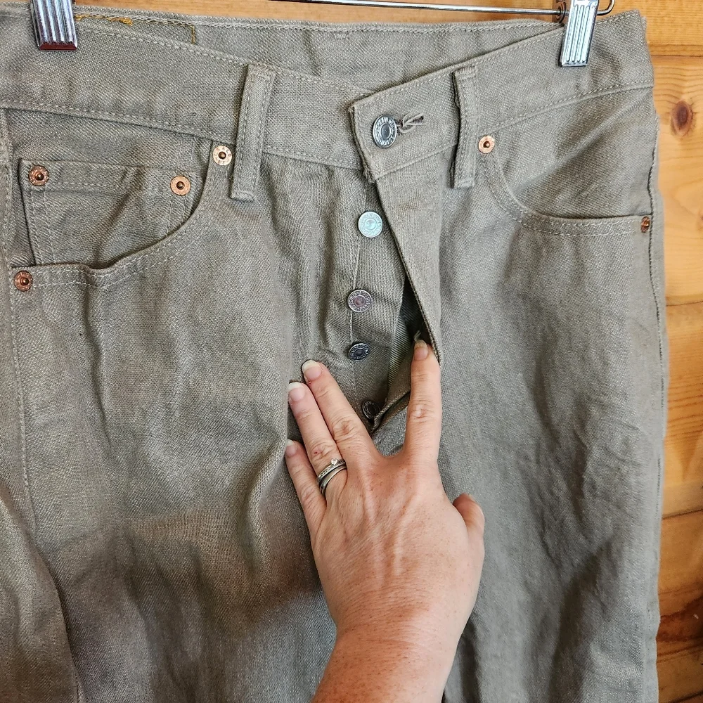 Levi's 💙 501XX Button Fly Gray Relaxed Straight Leg Denim Jeans 90s Sz 30 X 29